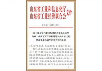 山東省制造業(yè)單項(xiàng)冠軍企業(yè)